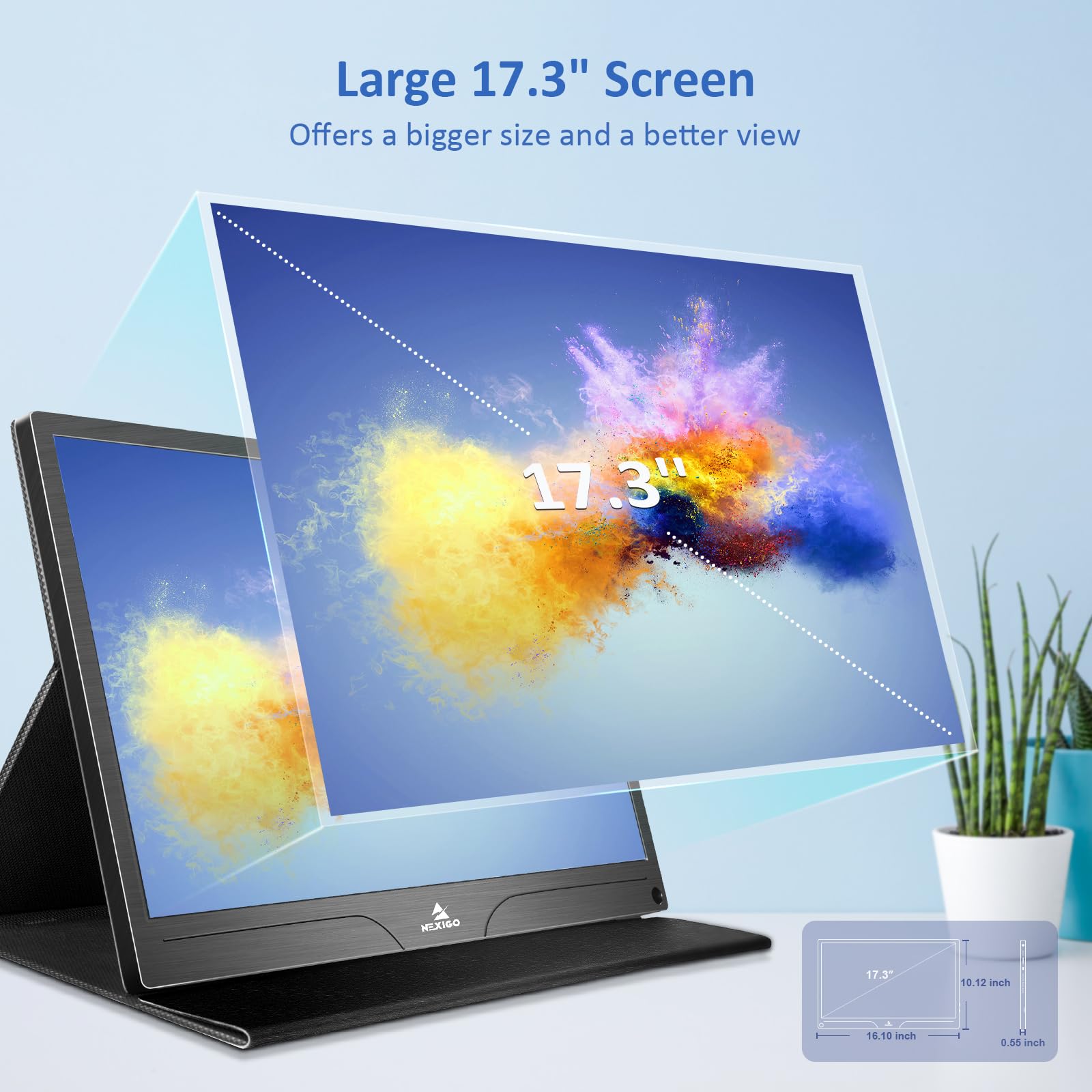 モバイルモニター17.3インチ 4K 60Hz Amazon.co.jp: NexiGo 4K ポータブルモニター 17.3インチ 400ニット